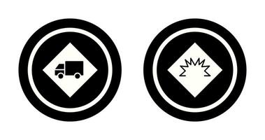 dangerous vehicle and danger of welding  Icon vector