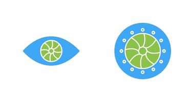 eye and optical diaphram Icon vector