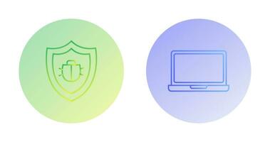 Antivirus and Laptop Icon vector
