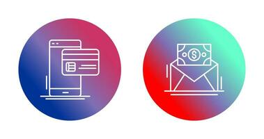 Cashless Payment and Mail Coin Icon vector