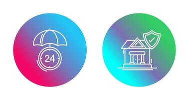 Protection and House  Icon vector