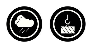 rain and heavy machinery  Icon vector