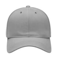 Blank gray baseball cap isolated on white background. Template Mock up. Side view. AI Generative photo