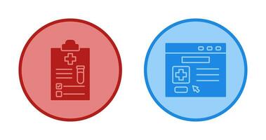 Medical Report and Browser Icon vector