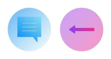 single chat bubble and left arrow Icon vector