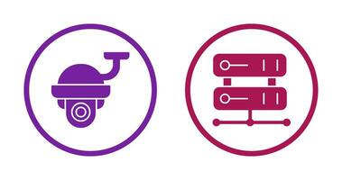 Security Camera and Server Icon vector