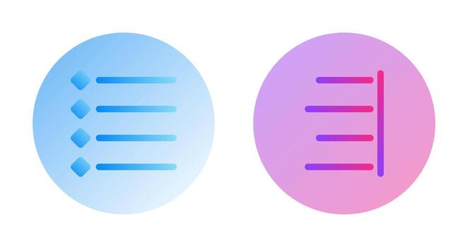 con viñetas lista y Derecha alinear icono vector