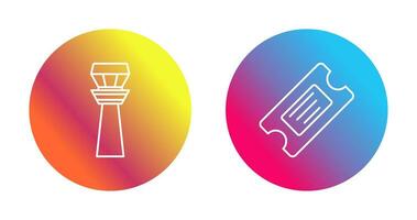 Control Tower and Ticket Icon vector