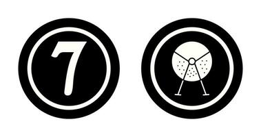 number sevens and lottery machine  Icon vector