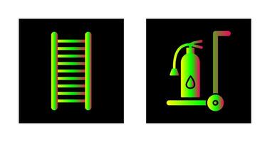 ladders and Moveable extinguisher Icon vector