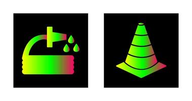 water hose and cone Icon vector