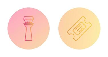 Control Tower and Ticket Icon vector