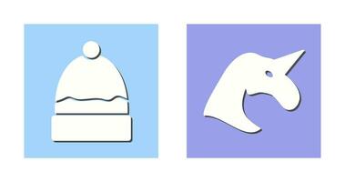 Warm Cap and Unicorn Icon vector