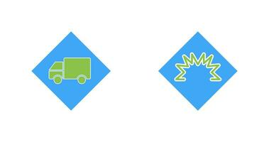 dangerous vehicle and danger of welding  Icon vector