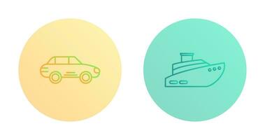 Car and Ship Icon vector