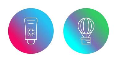 Sun Cream and Hot Air Balloon Icon vector