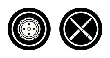 roulette and Pool cue  Icon vector