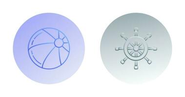 Beach Ball and Rudder Icon vector