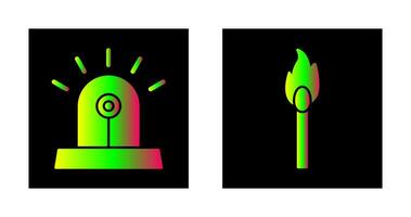 siren and lit matchstick Icon vector