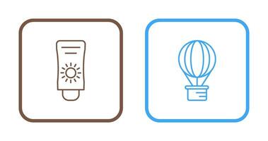 Sun Cream and Hot Air Balloon Icon vector