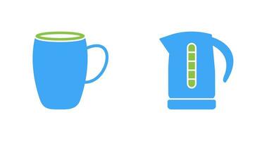 mug and kettle Icon vector