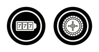 slot machine with sevens and roulette  Icon vector