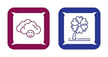 Cloudy and Clover  Icon vector