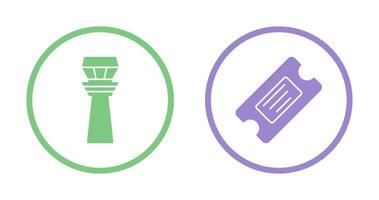 Control Tower and Ticket Icon vector