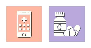 Emergency Call and Medicine Icon vector