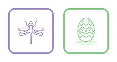 Dragonfly and Easter  Icon vector