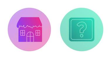 House with Snow and Question Mark Icon vector