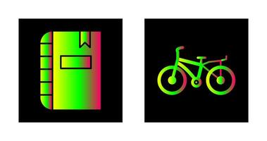 Diary and Bicycle Icon vector