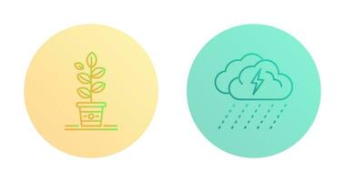 Planting and Rainy Day Icon vector