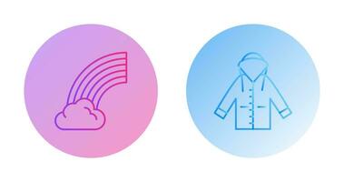 Rainbow and Raincoat Icon vector