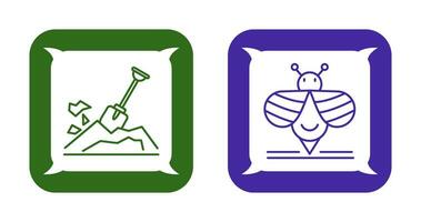 Digging and Bee Icon vector