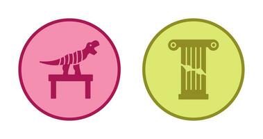 Bones Exhibit and Broken Icon vector