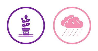 Planting and Rainy Day Icon vector