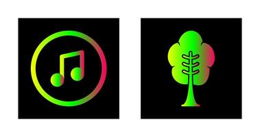 Music Player and Tree Icon vector