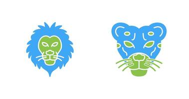 Lion and Cheetah Icon vector