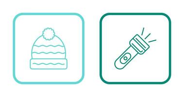 Winter Hat and Flash Light Icon vector