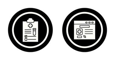 Medical Report and Browser Icon vector