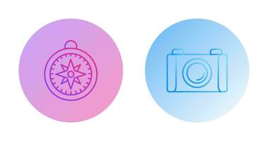 Compass and Camera Icon vector