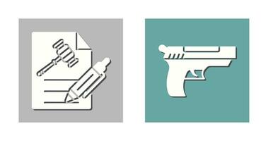 File and Gun Icon vector