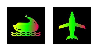 Jet Ski and Plane Icon vector