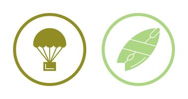 Parachute and Surfboard Icon vector