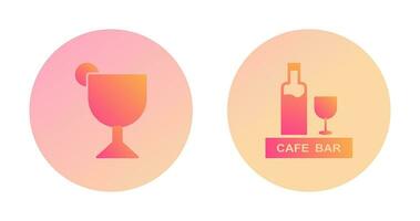 bebidas café y Jerez icono vector