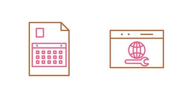 content planning and web support  Icon vector