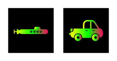 Submarine and Pickup Icon vector