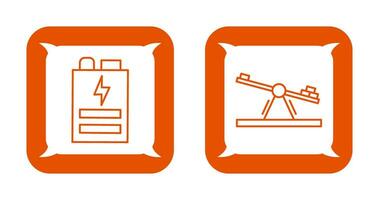 Battery and Seesaw Icon vector