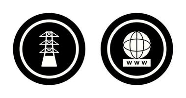 tower and world wide web Icon vector